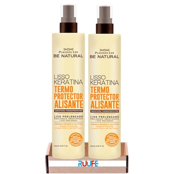 Be Natural lisso keratina termoprotector alisante (2 Pack) lisso keratina termoprotector alisante be natural Be Natural Placenta Life Termoprotector Alisante Lisso Keratina