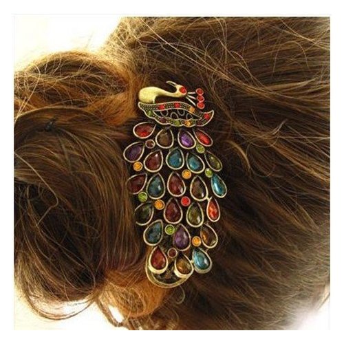Beautiful Jewelry Peacock Design Crystal Women Rhinestones Hair Clips Hair Pin for Wedding Bridal Party Headdress Hair Accessory
