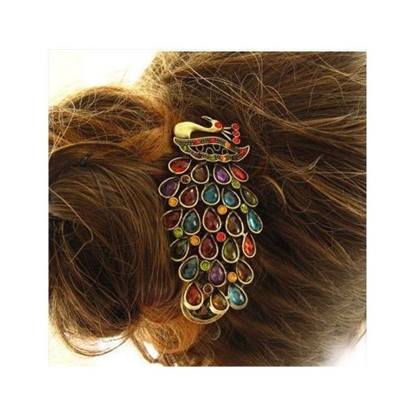 Beautiful Jewelry Peacock Design Crystal Women Rhinestones Hair Clips Hair Pin for Wedding Bridal Party Headdress Hair Accessory