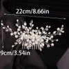 Teyglen Bridal Crystal Hair Comb Pearl Rhinestone Wedding Hair Comb for Bride Bridal Crystal Hair Pieces Rhinestone Headpieces Wedding Hair Accessories for Women Girls (Silver)