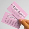 ITZAMNA Thank you for supporting my small business Cards Customer appreciation card Pink Script with Heart Pack of 100