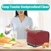 KINMAD Polyester Fabric Quilted Four Slice Bread Toaster Cover Bakeware Protector, Dust and Fingerprint Protection- Best Gift for Mother, Red