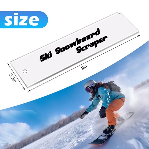 2 Pcs Snowboard Wax Plastic Scraper- Ski Wax Scraper- Ski Snowboard Plastic Scraper for Removing The Extra Cooled Wax (9 x 2.2 Inch)