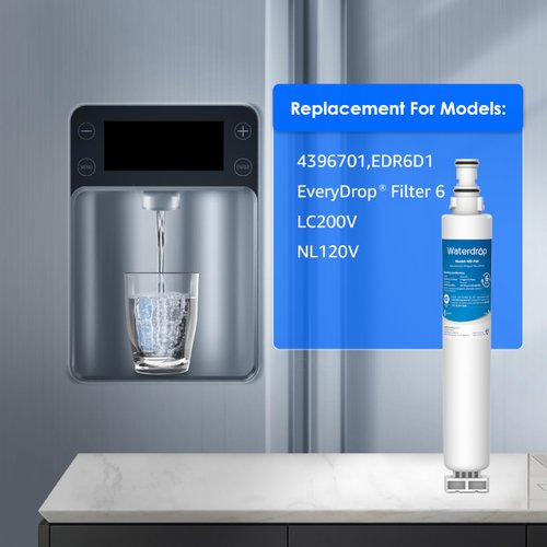 Waterdrop WD-F00 Replacement for Whirlpool® EDR6D1, EveryDrop® Filter 6, 4396701, Kenmore 9915, 469915, WF293, RWF2000A, 4396702, LC200V, L200V, WFL200, Refrigerator Water Filter, 3 Pack