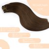 VINBAO Clip in Human Hair Extensions Chocolate Brown Clip in Hair Extensions Brown For Women 16in 7pcs 140g Dark Brown Human Hair Extensions Human Hair Clip in Extensions (#HC4,16'')