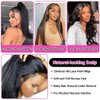Lace Front Wigs Human Hair Straight 13x4 HD Transparent Lace Frontal Human Hair Wig Pre Plucked 150% Density Brazilian Virgin Glueless Human Hair Wigs with Baby Hair for Women(Natural Color, 16inch)