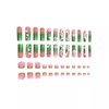 48 Pcs Pink Press on Nails Long Square & Press on Toenails Set - YEFIUO White French Fake Nails Press ons Nail Art Tip Glue on Nails Full Cover Acrylic False Toe Nail Kit with 3D Bow Rhinestone Design