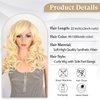 Liyouda Blonde Wigs with Bangs Long 613 Blonde Wig for Women Curly Blonde Wig with Bang Synthetic Wigs Blonde for Black Women Party Costume Cosplay Wig (#613 Blonde Wig with Side Part Bangs)