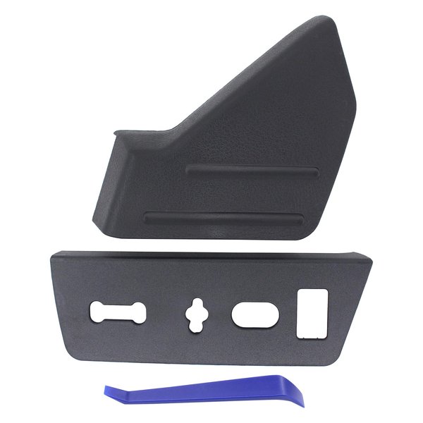 MOTOKU Black Front Left Driver Side Seat Cover Panel Trim & Seat Switch Housing Panel Bezel for Ford F-250 2009-2014