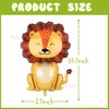 Giant Lion Foil Balloons Jungle Safari Animal Birthday Party Decorations Mylar Balloon For Boy Kids Wild One Theme Birthday Party Decor Baby Shower Zoo