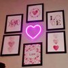 Pink Heart Neon Sign, LED Light Battery Operated or USB Powered Decorations Lamp, Table and Wall Decoration Light for Dorm Classroom Girl's Room Mothers Day Valentines Day Party Birthday Home Décor