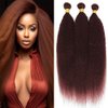 Auburn Bundles Human Hair Color 33 Bundles Human Hair Reddish Brown Yaki Straight Bundles Copper Red Human Hair Bundles Double Weft Silky and Soft for Black Women 18 18 18 Inch