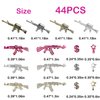 Gehaiwo 44PCS Gun Nail Charms Nail Art Rhinestone,Gold Silver Pink Alloy Gun Dollar Sign Star Nail Decoration for Acrylic Nails, Nail Jewels Accessories for Nail Art Supplies DIY Nail Craft