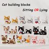 Myweyde Cow Cat Building Blocks, Mini Orange Cat/Ragdoll Cat/Tricolor Cat Bricks, Micro Building Blocks White Cat, Lucky Black Cat Building Blocks (Black Cat - 344Pcs)