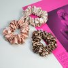 MTSNOO Silk Scrunchies for Hair Sleep 100% Pure 22 Momme Mulberry Mini Silk Scrunchies for Curly Hair with Elastic Band 3 Pack Silk Hair Ties Ropes Scrunchies Set for Women Girls