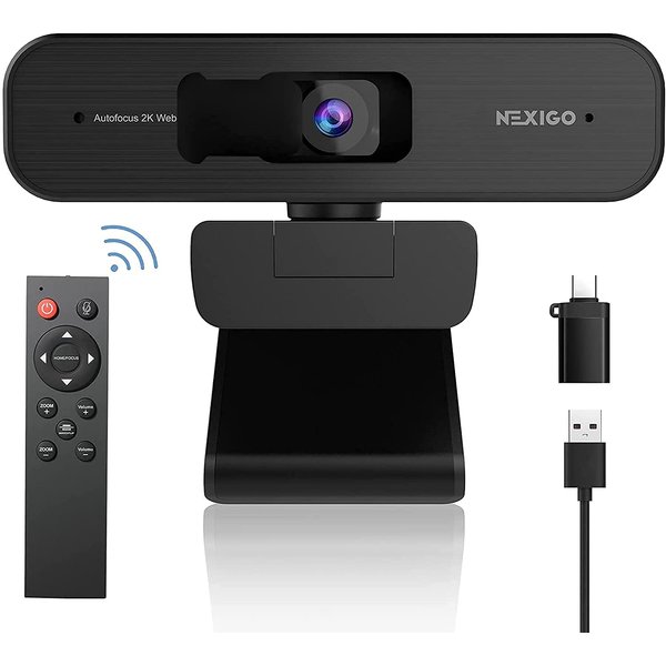 Zoom Certified, NexiGo N940P 2K Zoomable Webcam with Remote and Software Controls | Sony Starvis Sensor | 1080P@ 60FPS | 3X Zoom in | Dual Stereo Microphone, for Zoom/Skype/Teams/Webex (Black)