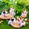 Zomiboo Stuffed Cows, 12 Pcs Assorted Toy Plushies, 3.2 Inch Mini Plush Animals Keychain Animal Party Favors with Detachable Chain for Christmas Farm Themed Birthday Party Supplies Classroom Awards