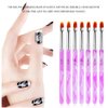 DKAF 11Pcs Nail Art Tools, 4 Nail Art Acrylic Glass Bowl Dappen Dishes Cup and 7 Acrylic Nail Brush, Crystal Cup UV Gel DIY Brush Set for Acrylic Liquid Powder Styling Tool