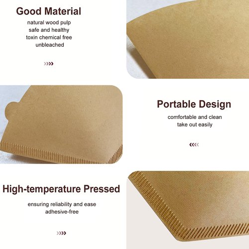 Coffee Filters #4, 200PCS 4 Cone Paper Coffee Filter 8-12 Cup, Unbleached Brown Reusable No 4 Filters Fits for Pour Over and Drip Coffee Maker, Suitable for Home, Coffee Shop Small Business
