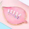 21 Pieces Nail Tools Kit, Resin Nail Palette Leaf Shape Mixing Palette and 20 Pieces Nail Design Brushes Golden Edge Resin Nail Holder Nail Gel Polish Colors Mixing Pallet (Pink)