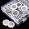 100 Pieces 30 mm Coin Capsules and 5 Sizes (17/ 20/ 25/ 27/ 30 mm) Protect Gasket Coin Holder Case with Storage Organizer Box for Coin Collection Supplies (White)