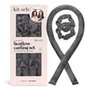 Kitsch Satin Heatless Curling Set - Overnight Hair Curlers to Sleep in, Heatless Curls, Heatless Hair Curler Overnight Curls, Heatless Curling Rod Headband, No Heat Soft Curlers Hair Rollers -Charcoal