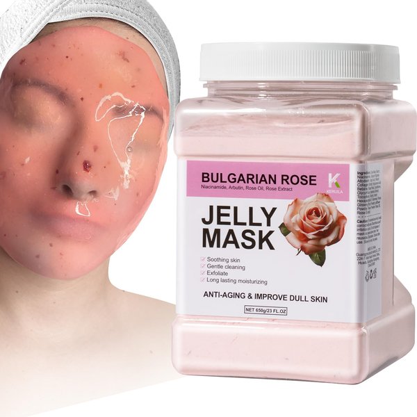 KERUILA Bulgarian Rose Jelly Masks For Facials Professional, Rose Masks Powder Facial Mask, Hydrojelly Jelly Gel Face Mask For Peel Off, Smooth & Hydrating Mask for Face Skin Care Of Home Spa