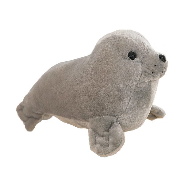 AUCOOMA Seal Stuffed Animal Pillows Plush Toys Hug Sleep Cute for Kids Gifts 13.7"(Grey)