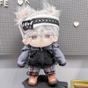 niannyyhouse 15cm 20cm Plush Doll Clothes Cool Set Denim Hoodie Pants Headwear Glasses Shoes Soft Stuffed Plush Toy Dress Up (Grey, 15cm)