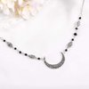 Obmyec Boho Moon Head Chain Silver Crystal Headpieces Crescent Halloween Hair Chains Rhinestone Prom Headbands Festival Costume Hair Accessories Gift for Women and Teen Girls