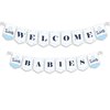 Big Dot of Happiness It’s Twin Boys - Blue Twins Baby Shower Bunting Banner - Party Decorations - Welcome Babies
