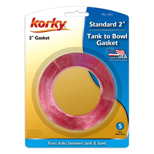 Korky 463BP Universal Toilet Tank To Bowl Gasket - Fits Most 2-Inch, 2-Piece Toilet Tanks - Made in USA