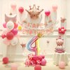 40 Inch Rainbow Gradient Number 3 & Mini Crown Balloon for Birthday Party Decorations, 3rd Birthday Party Decorations, Baby Shower Anniversary Balloons Decorations Supplies