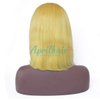 Aprilhair Pre-plucked Grey Bob Lace Front Wigs Straight Glueless 130% Density Short Cut Brazilian Virgin Human Hair With Baby Hair Full And Thick Free Part (10 Inch, Yellow color)