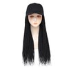 Yunkang Baseball Cap Wig Box Braid Hair Extensions with Hat Black Color Hat Wig with 18inch Long Braided Hair for Women Girls(Black cap 1B)
