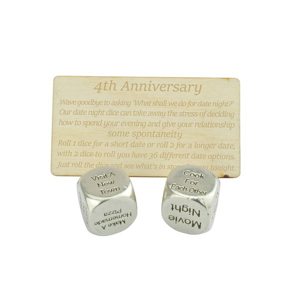 4 Year Anniversary Metal Date Night Dice - Create a Unique 4th Anniversary Date Night