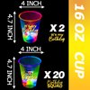mishunyus 24 Pcs Glow Birthday Party Supplies,Birthday Squad Party Cups,Birthday Decorations Party Favor for 21st 30th 40th 50th 60th Night Event,16oz Cups(Birthday Squad & It's My Birthday)