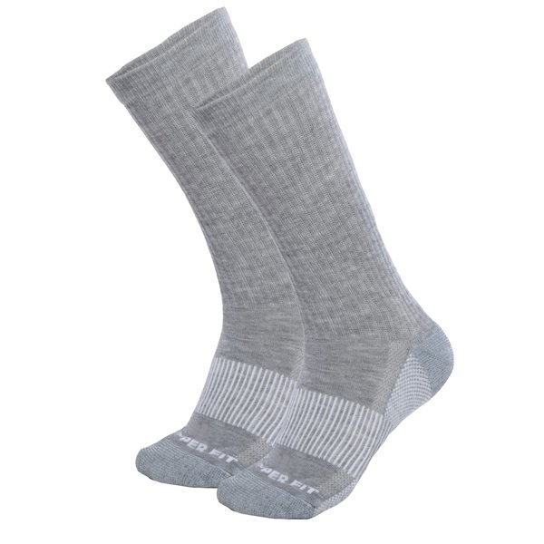 Copper Fit unisex adult Crew Sport - 2 Pack Running Socks, Gray, Small-Medium US
