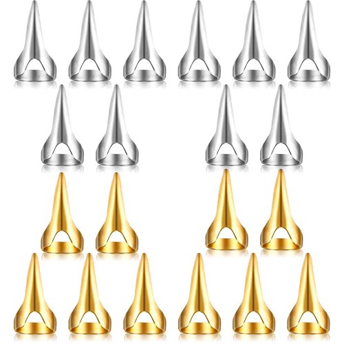20 Pieces Hair Parting Tool Hair Parting and Selecting Tool Hair Sectioning Ring for Braiding, Metal Ring for Sectioning, Curling and Quick Installation of Human Hair Extensions (Silver & Gold)