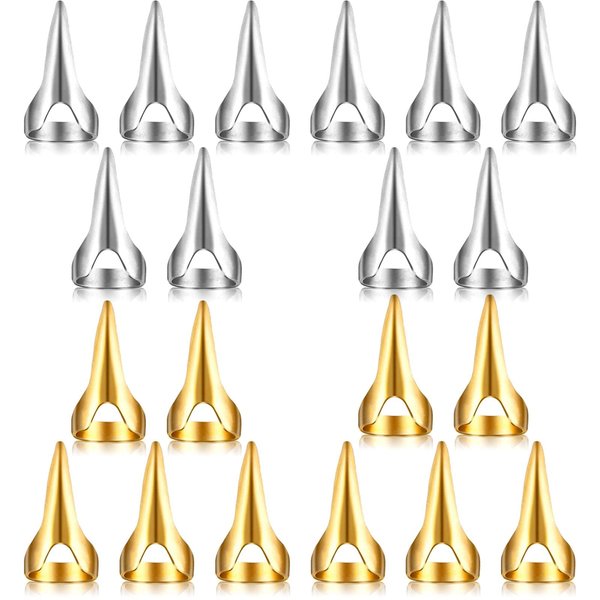 20 Pieces Hair Parting Tool Hair Parting and Selecting Tool Hair Sectioning Ring for Braiding, Metal Ring for Sectioning, Curling and Quick Installation of Human Hair Extensions (Silver & Gold)