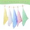 20 Pack Baby Muslin Washcloths Natural Muslin Cotton Baby Wipes Soft Newborn Baby Face Towel Absorbent Muslin Washcloth for Sensitive Skin Baby 12x12 inches (Blue, White, Green, Yellow, Pink)