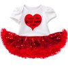 Reborn Baby Doll Clothes Outfit for 20-23 Inch Reborns Newborn Babies Matching Clothing Headband Mom Red Heart Tutu Dress Shoes Three-Piece Set