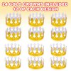 ArtCreativity Gold Foil Birthday Party Crowns for Kids, Bulk Pack of 24, Golden Paper Birthday Hats in 2 Fun Designs, Adjustable and Reusable, Royalty Party Decorations, Crown Party Supplies