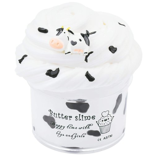 White Black Cow Butter Slime 7OZ Scented Slime,200ML Non Sticky Premade Butter Slime for Kid Christmas Toy for Boys Girls Party Favors