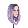 SWACC Ombre Colors Straight Short Hair Bob Wig Synthetic Colorful Cosplay Daily Party Flapper Wig for Women with Wig Cap (Lavender Purple)