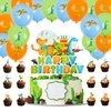 Dinosaur Birthday Party Supplies, 49Pcs Dinosaur Party Decorations with Dinosaur Happy Birthday Backdrop, Dinosaur Balloons, Happy Birthday Banner, Cupcake Toppers for Boys Kids Girls Celebration