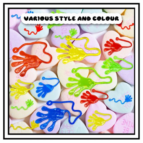 50 Pcs Glitter Sticky Hands Bulk Party Favors for Kids, Carnival Prizes, Treasure Box Toys for Classroom, Mini Stretchy Sticky Hand Toys for Goodie Bag Stuffers, Boys and Girls Birthday Party Supplies