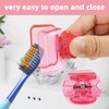 4 Pack Travel Toothbrush Head Covers Toothbrush Protector Cap Brush Pod Case Protective Portable Plastic Clip for Household Travel, Bathroom, Business, Camping, School (Clear, Orange, Purple, Pink)