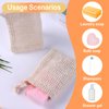 KUAOOAUK 10 PCS Soap Saver Pouch, Exfoliating Soap Bag with Drawstring, Natural Sisal Bar Soap Bags for Foaming and Drying, Mesh Soap Pouch for Shower Bath (5 Colors)