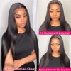 13x4 Straight Lace Frontal Human Hair 16 Inch HD Lace Frontal 100% Brazilian Virgin Human Hair Straight Ear to Ear Transparent Lace Frontal Closure Pre Plucked with Baby Hair